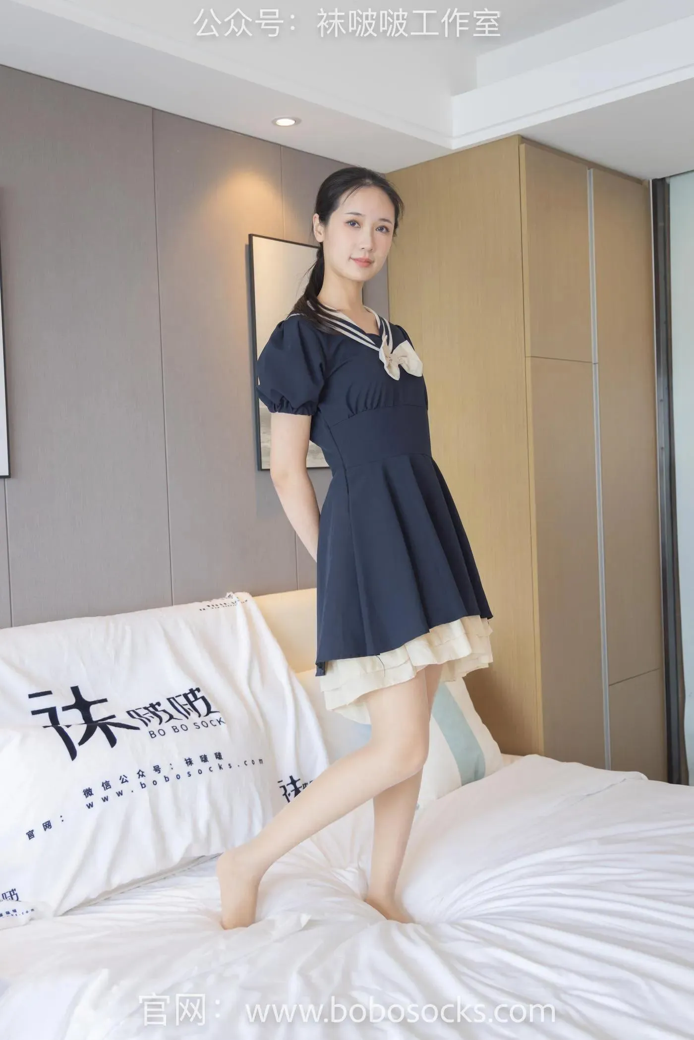 [BoBoSocks袜啵啵]NO.107 小安-平底鞋、白棉袜、肉丝 [140P]插图7